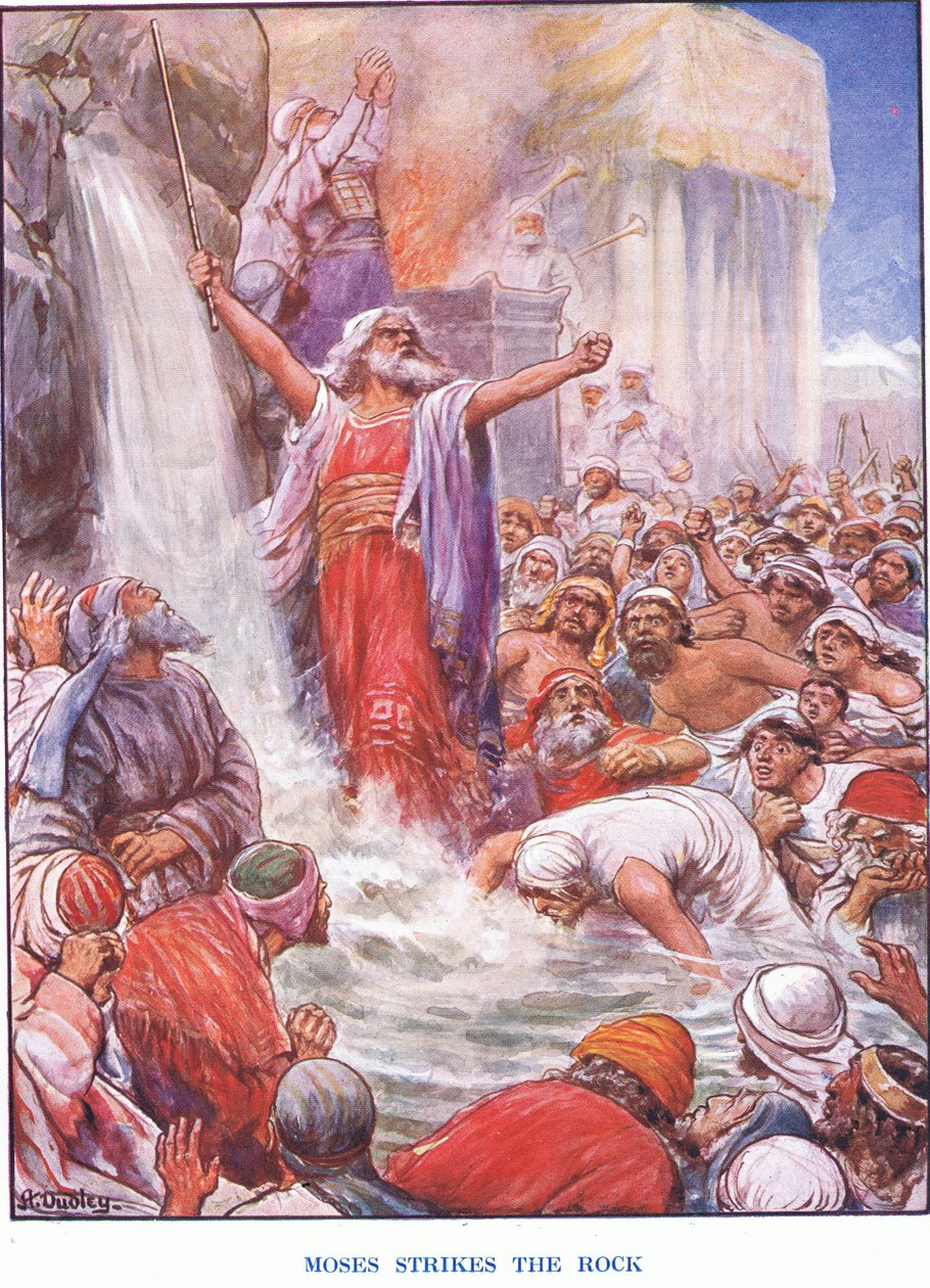 Moses Strikes the rock (cor litho) de Robert Ambrose Dudley