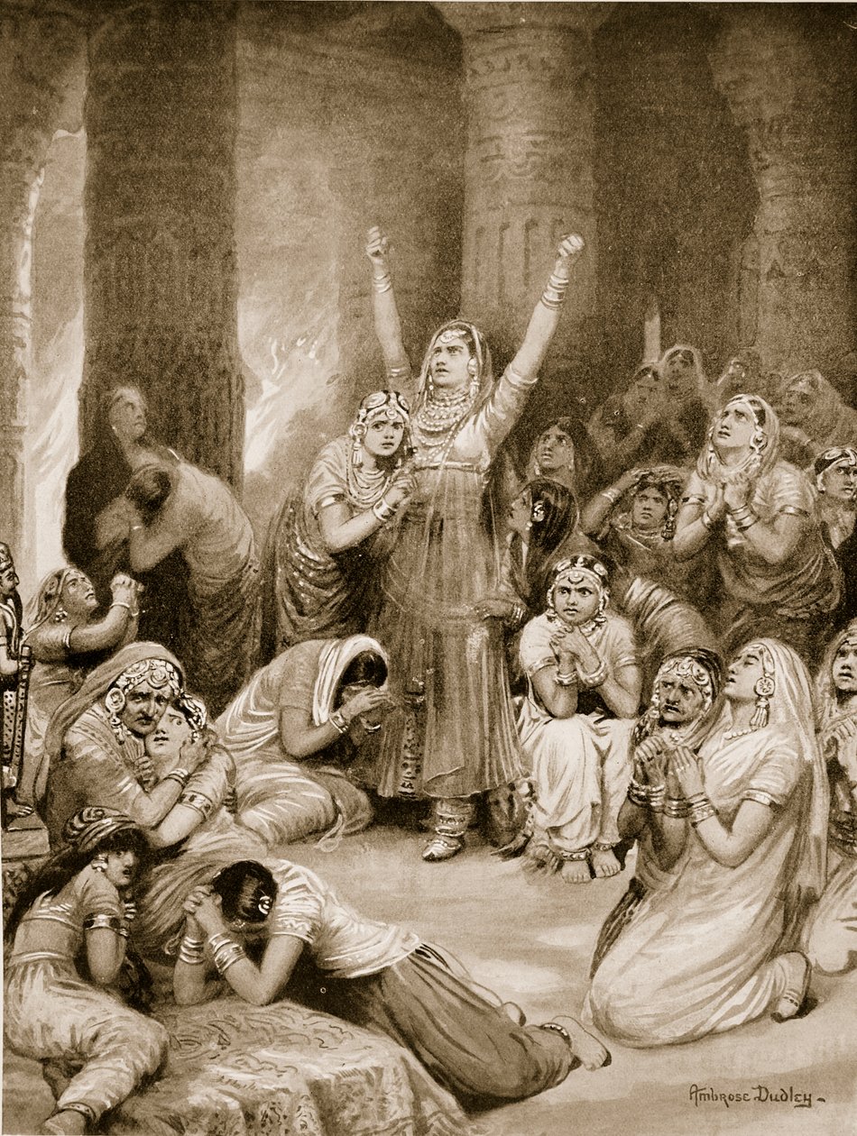 A cerimónia Rajput de Jauhar (holocausto) de Robert Ambrose Dudley