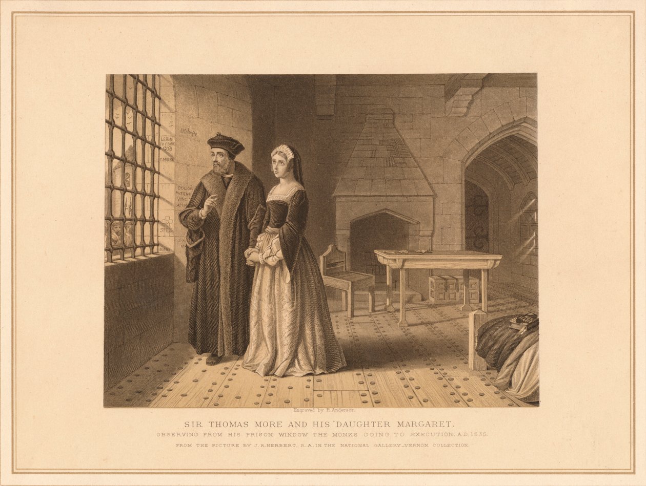 Sir Thomas More e sua filha Margaret, 1878 de Robert Anderson