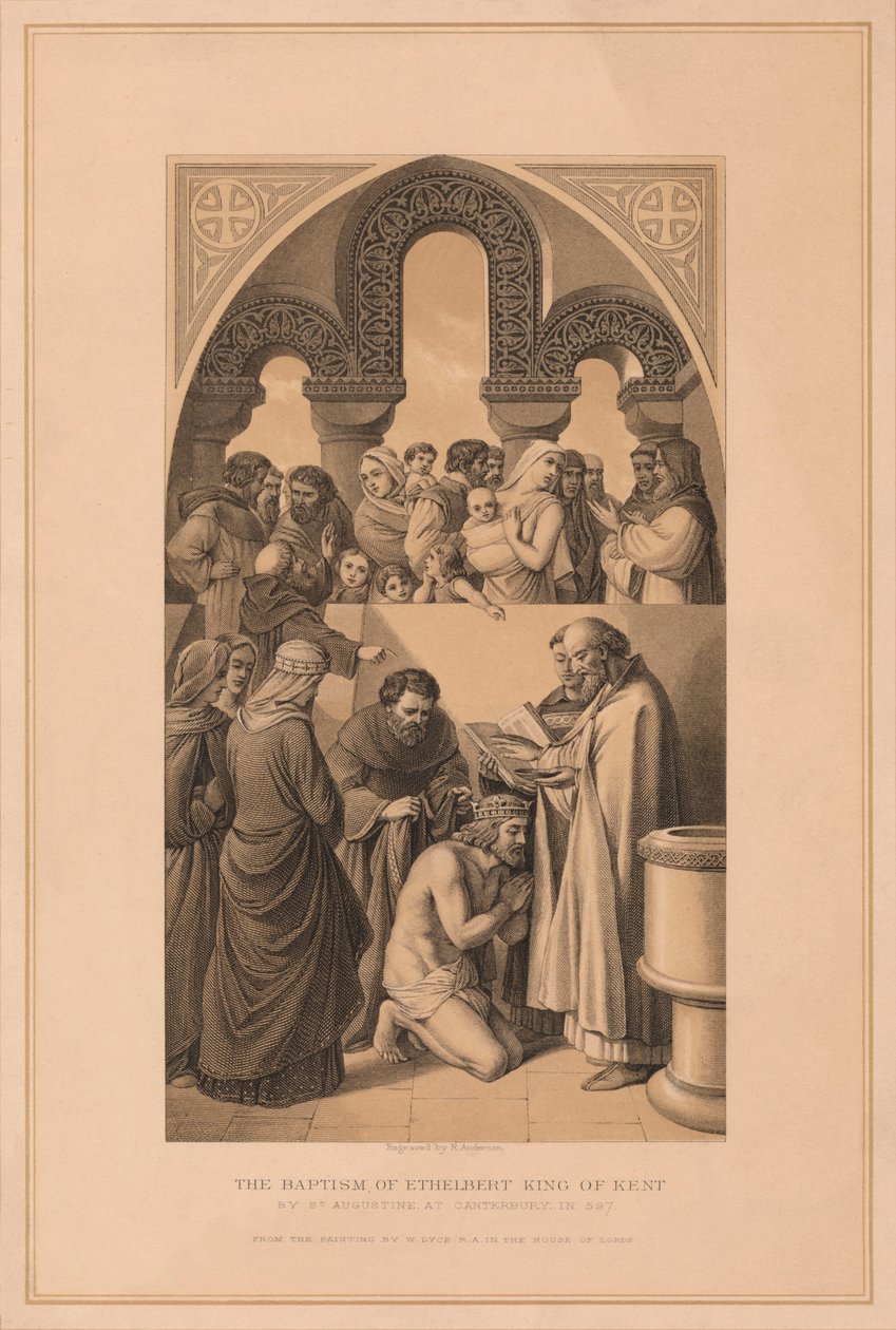 O Batismo de Ethelbert Rei de Kent, 597 1878 de Robert Anderson