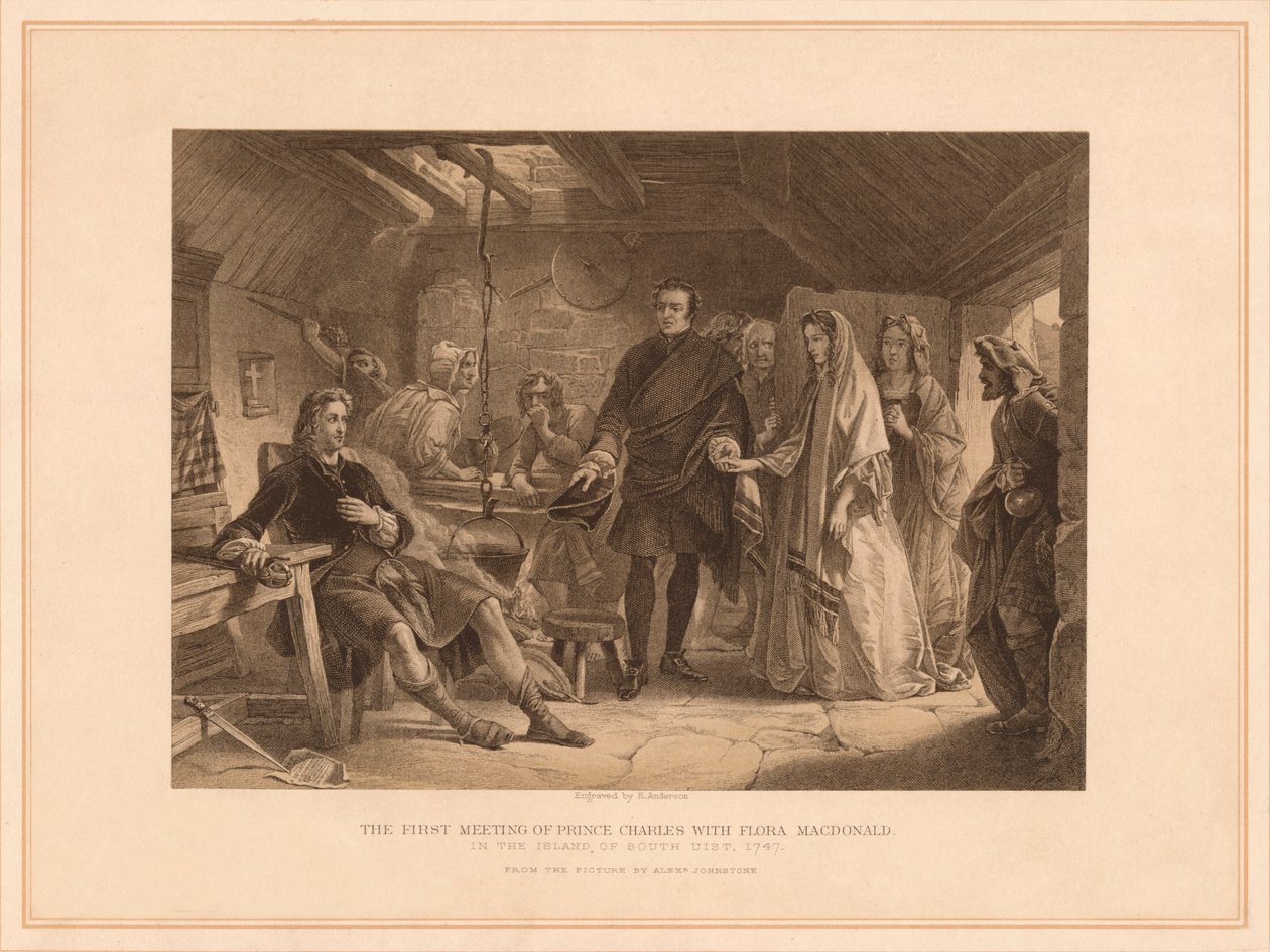 A Primeira Reunião do Príncipe Charles com Flora Macdonald, 1747 1878 de Robert Anderson