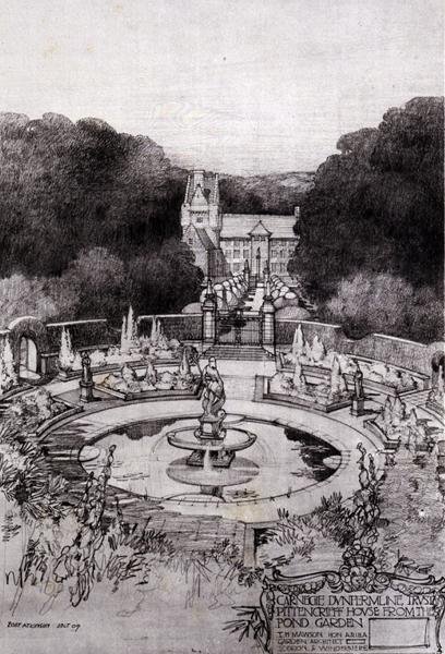 Pittencrieff House do Pond Garden, de Thomas Mawson