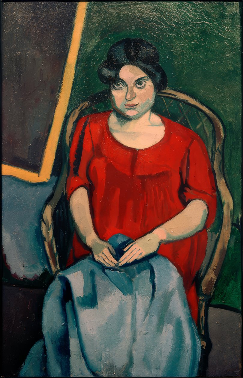 Mulher com um vestido vermelho de Robert Bereny