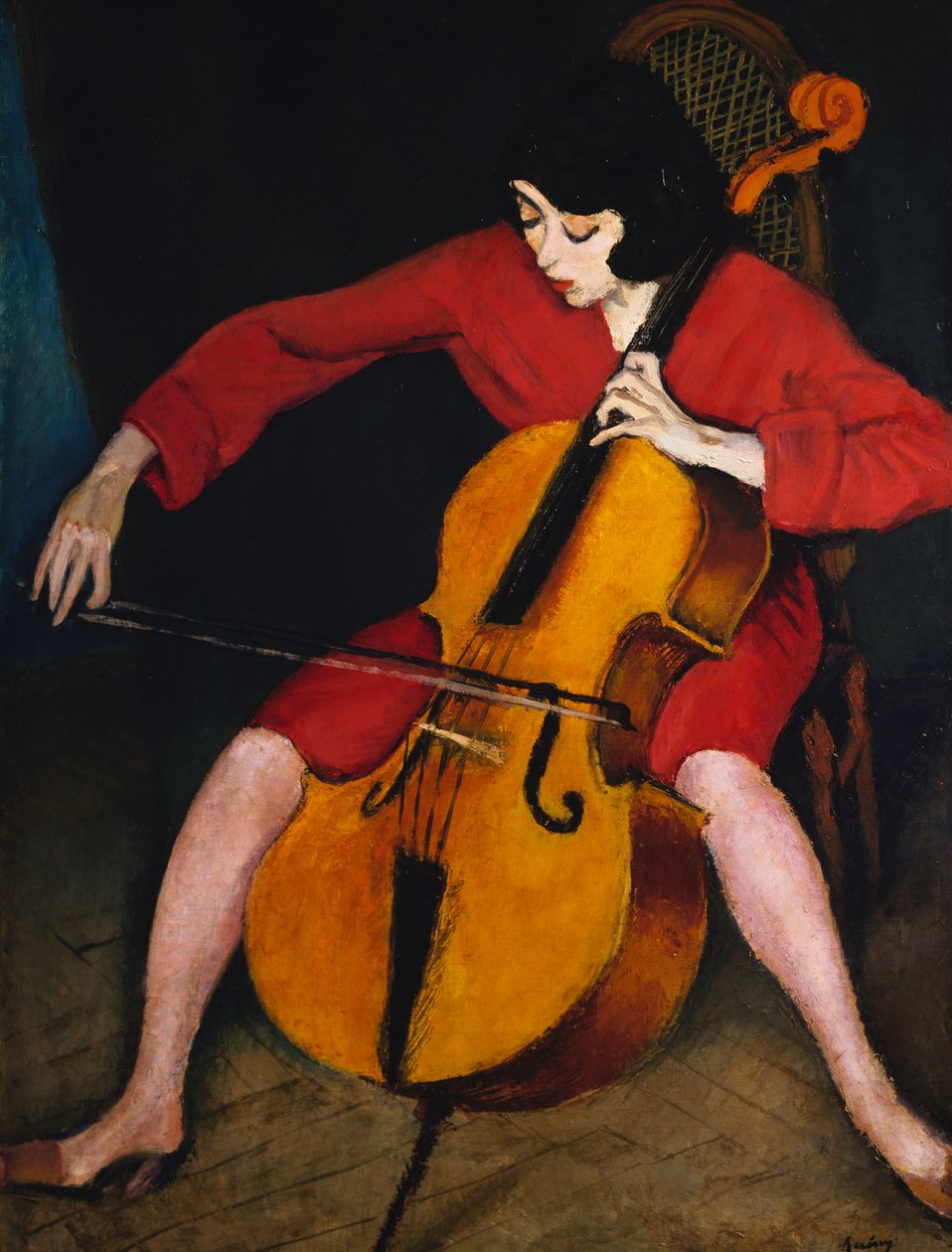 Mulher a tocar violoncelo de Robert Bereny