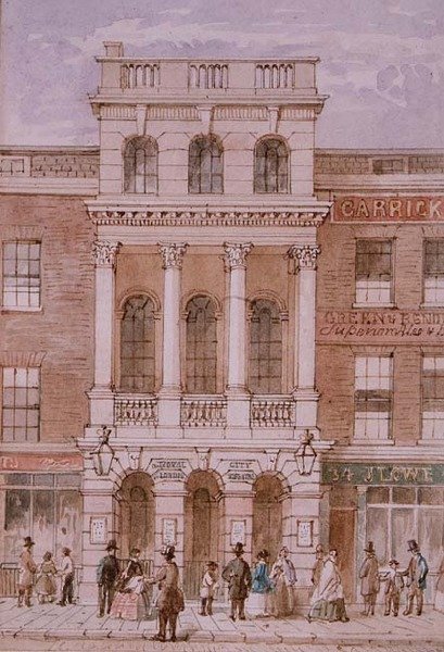 City of London Theatre, Bishopsgate de Robert Blemell (attr. to) Schnebbelie