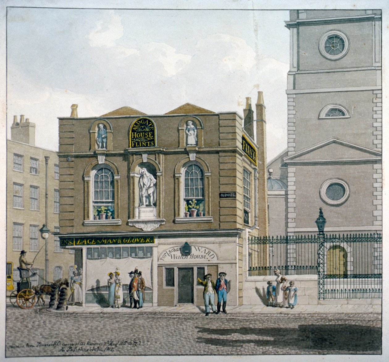 Aldgate House, Aldgate High Street, Londres, 1815 de Robert Blemmell Schnebbelie