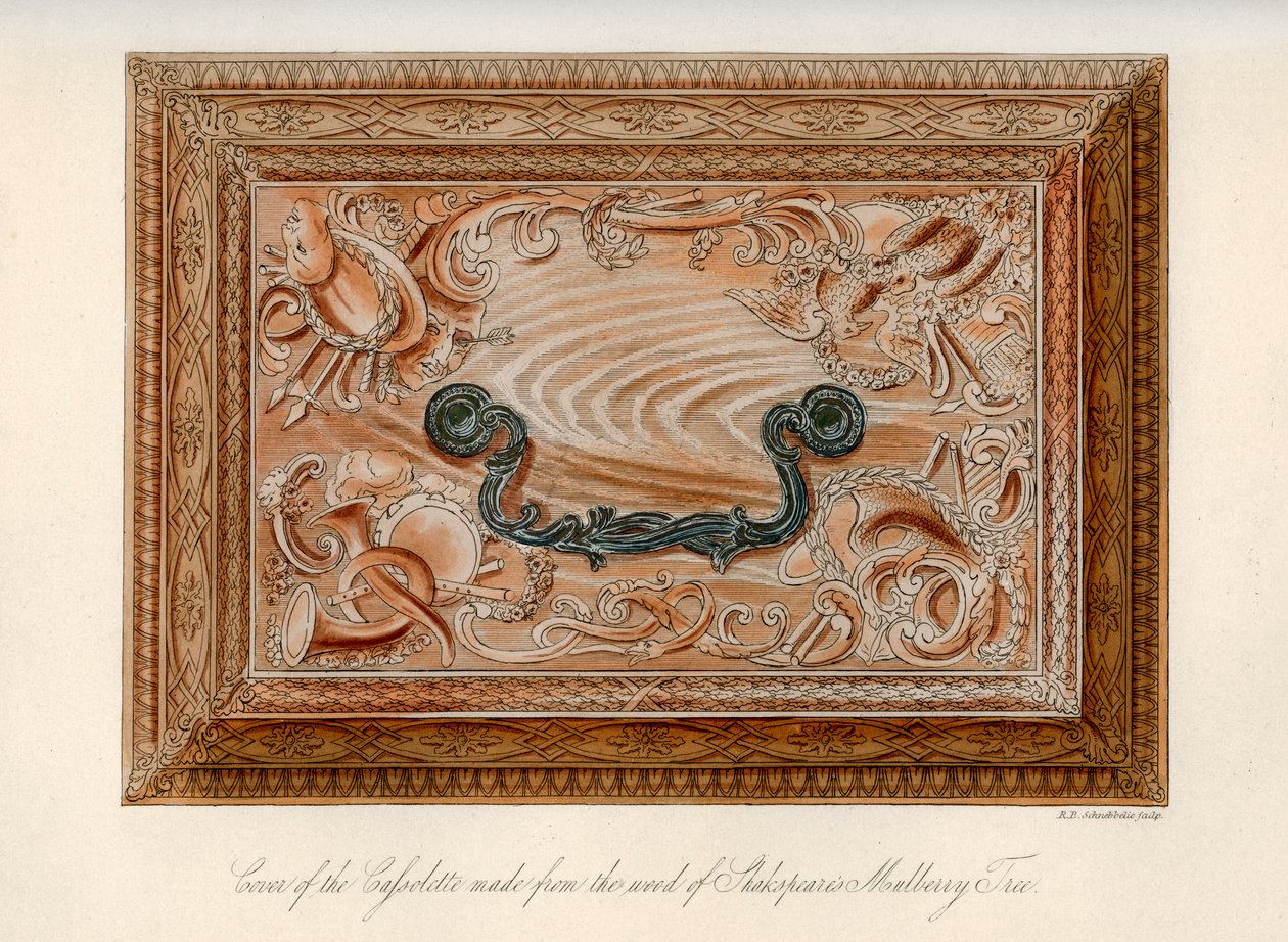 Cassolette esculpido feito da madeira da amoreira de Shakespeare, século 18, 1840 de Robert Blemmell Schnebbelie