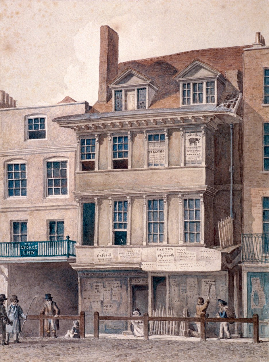 George Inn, West Smithfield, Londres, c1830 de Robert Blemmell Schnebbelie