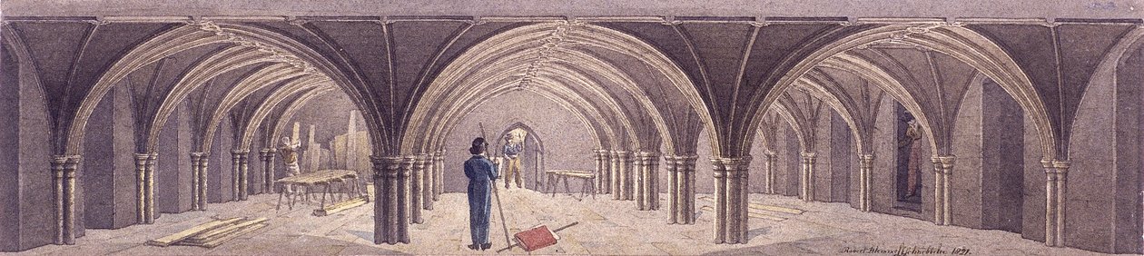 Cripta Guildhall, Londres, 1821 de Robert Blemmell Schnebbelie