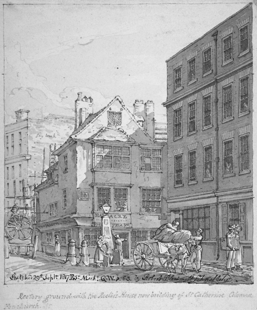 Reitoria St Katherine Coleman, Fenchurch Street, Cidade de Londres, 1817 de Robert Blemmell Schnebbelie