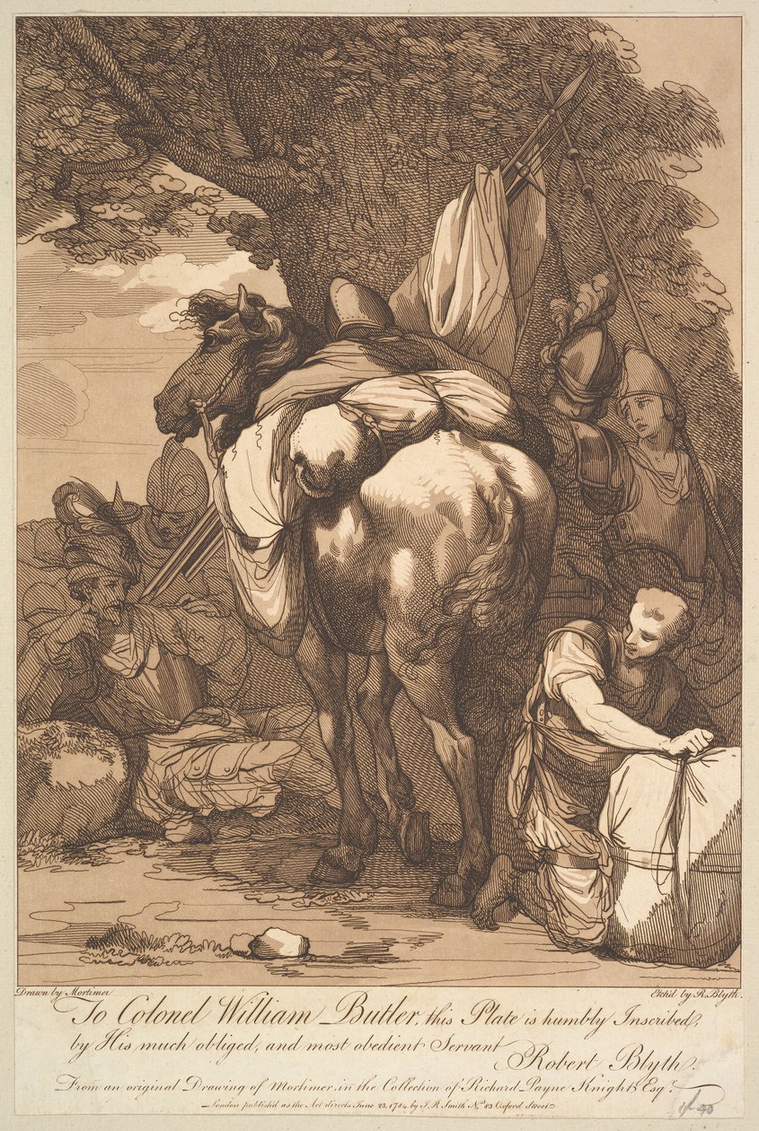 Cavalo de carga com soldados, 23 de junho de 1784. de Robert Blyth