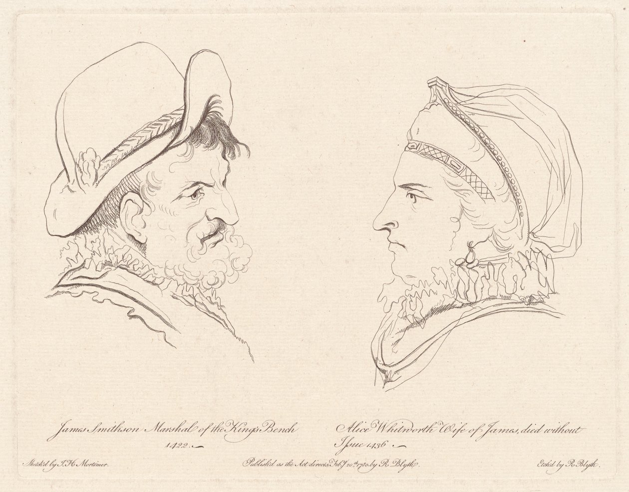 James Smithson e Alice Whitworth de Robert Blyth, after John Hamilton Mortimer