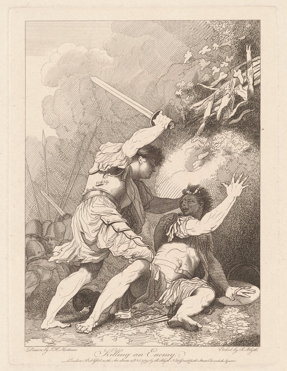 Matando um inimigo de Robert Blyth, after John Hamilton Mortimer