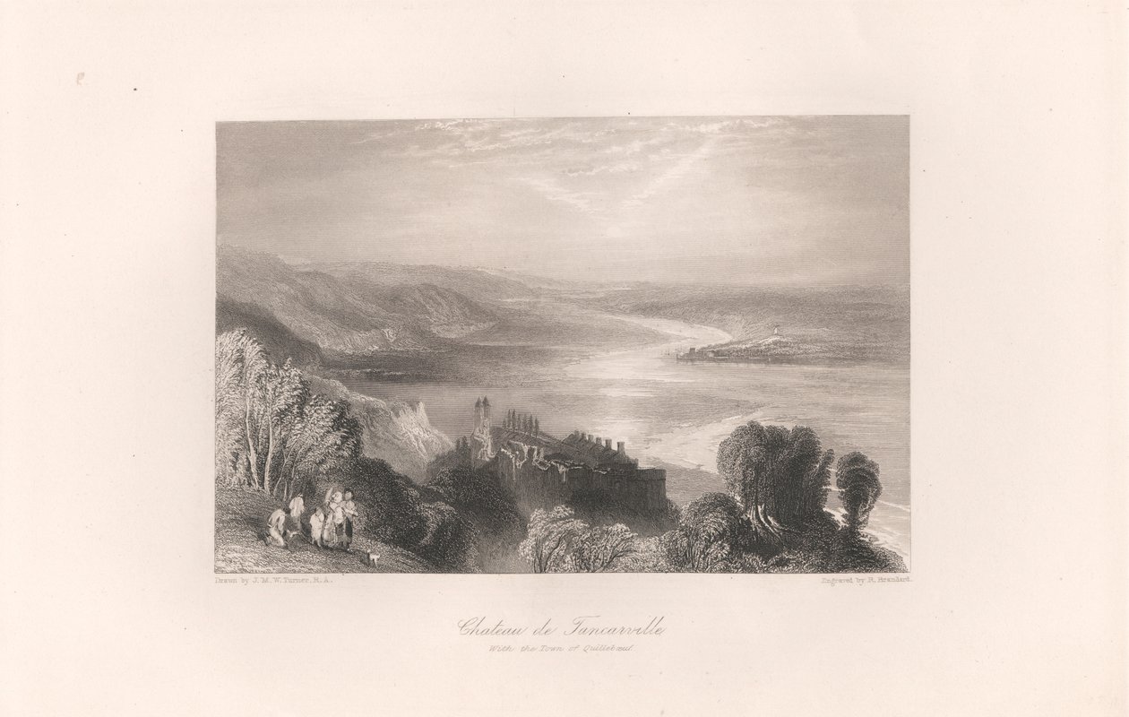 Chateau de Tancarville, com a Cidade de Quilleboeuf de Robert Brandard