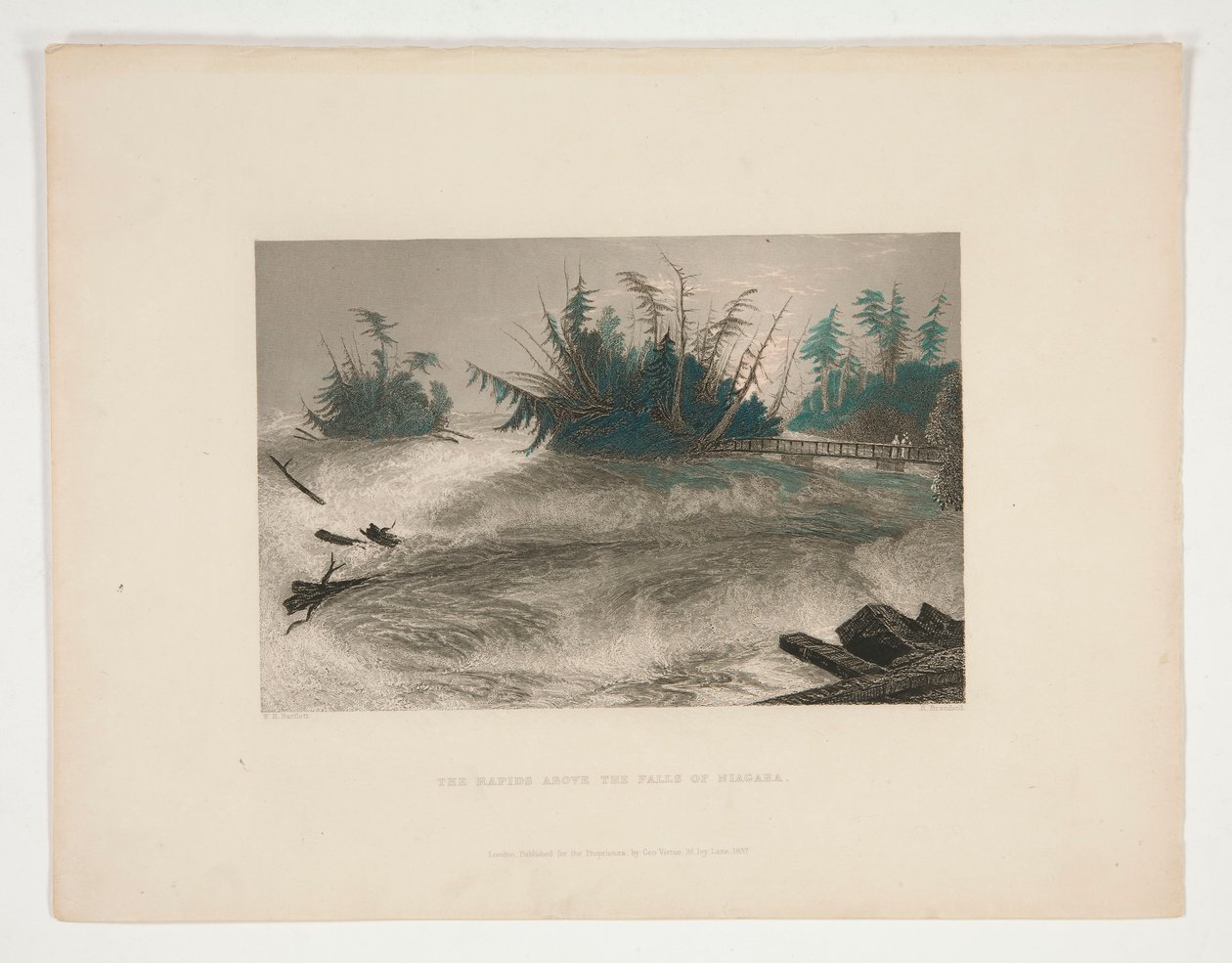 The Rapids Above the Falls of Niagara, ilustração para Nathaniel Parker Willis de Robert Brandard