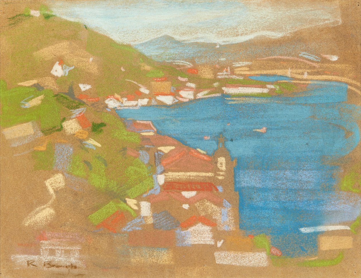 Sul de Concarneau (pastel sobre papel amarelo) de Robert Brough