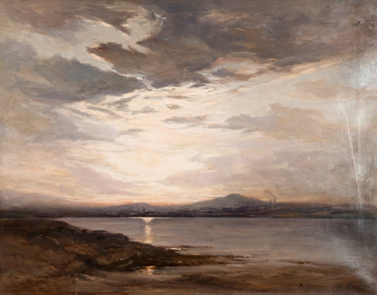 Looking Towards Dundee, Sunset (petróleo sobre tela) de Robert Buchan Nisbet