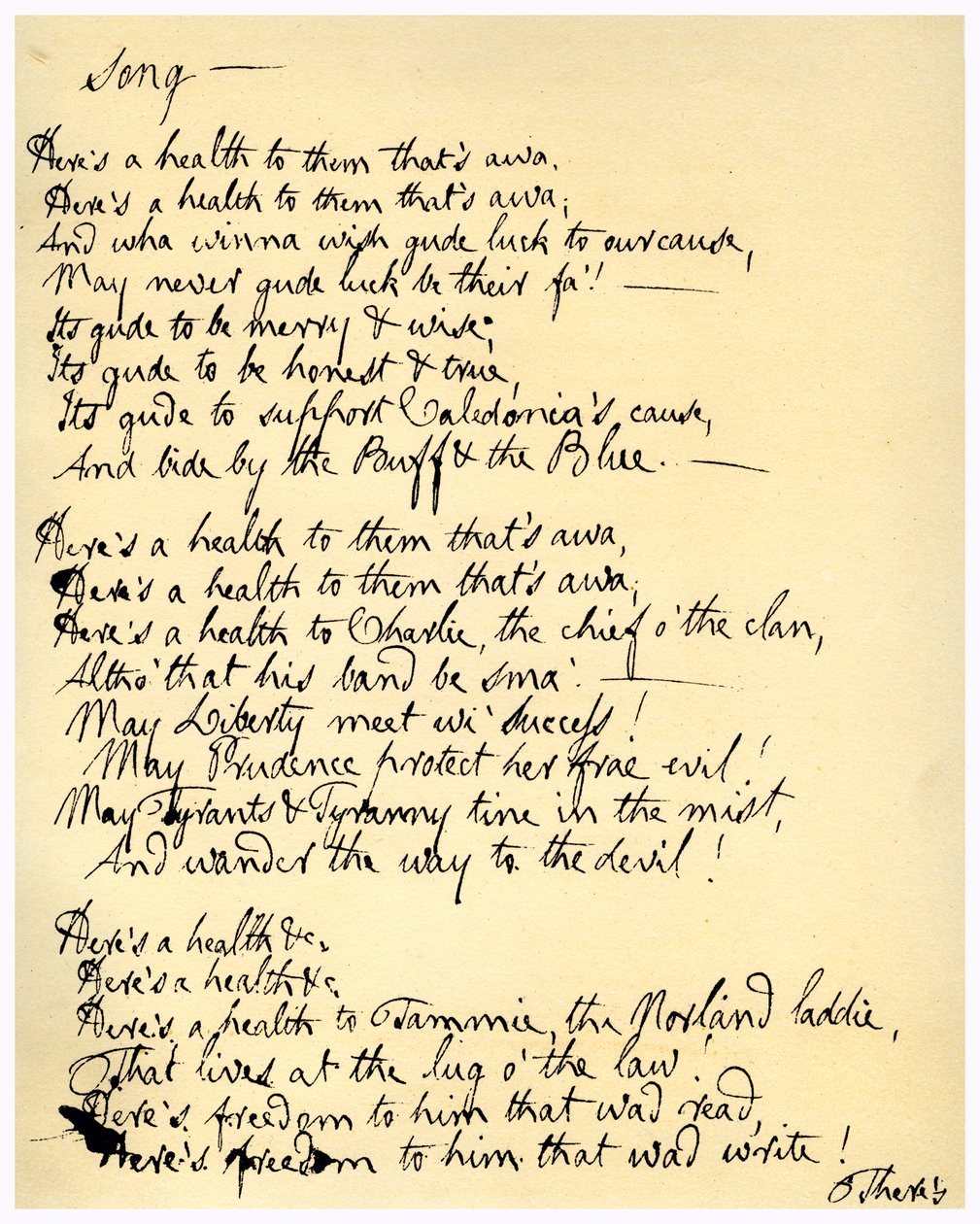Heres uma saúde para eles que está à espera, c1792. de Robert Burns
