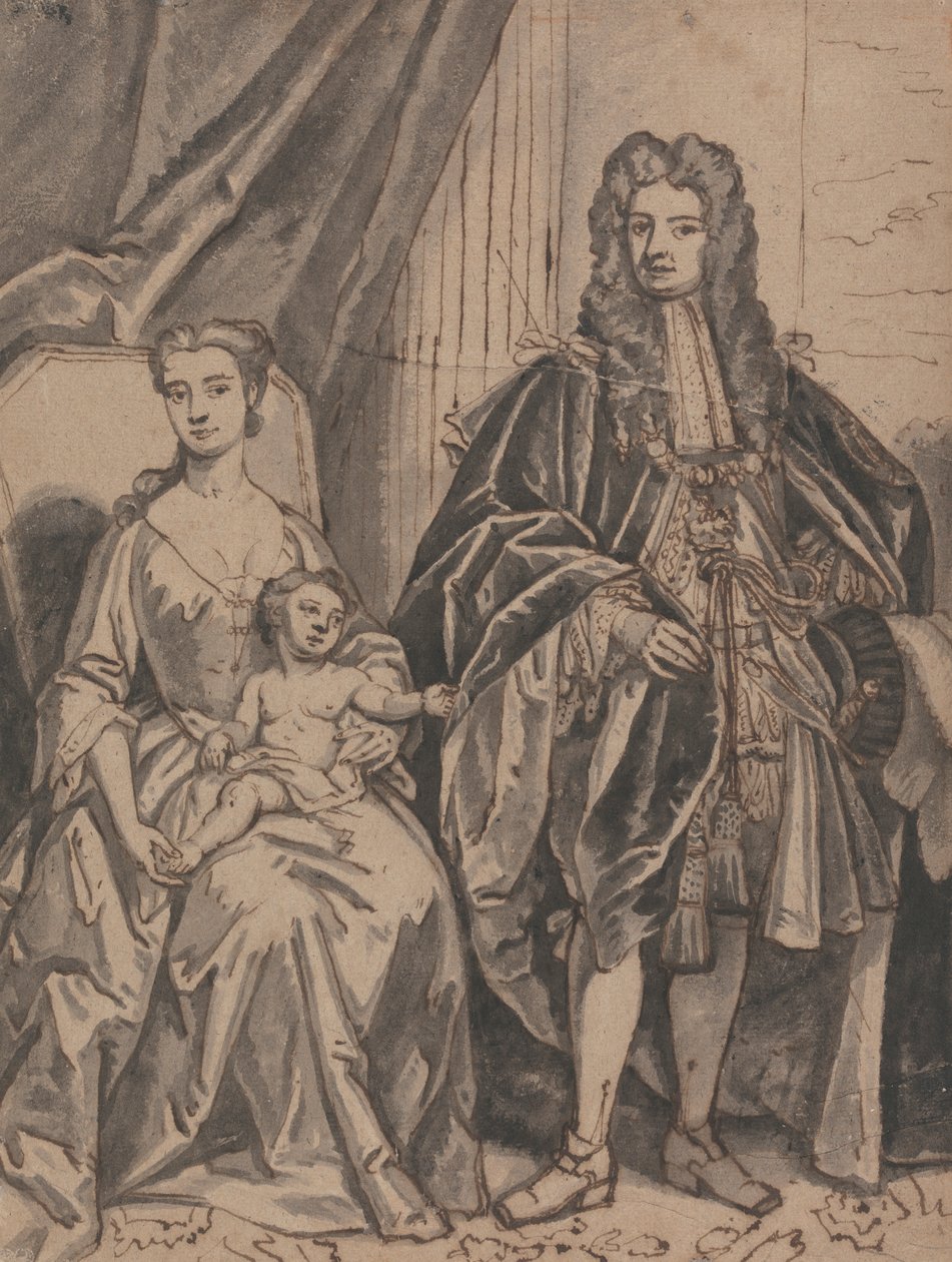 Retrato de uma Família, chamada John Sheffield, Duque de Buckingham, e Família de Robert Byng