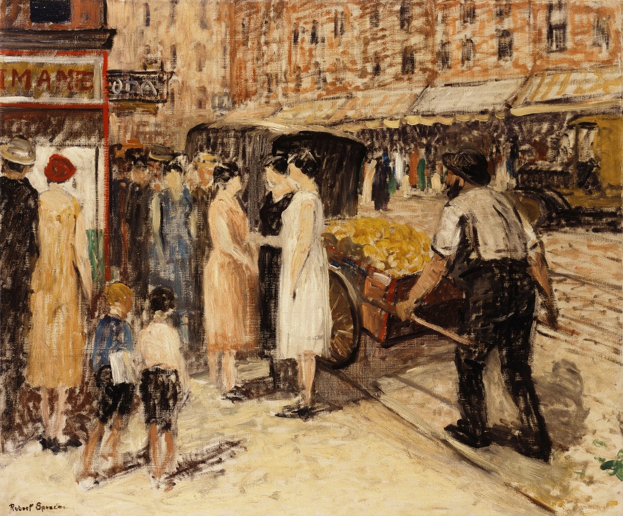 Lower East Side, c.1930 (óleo sobre tela) de Robert C. Spencer