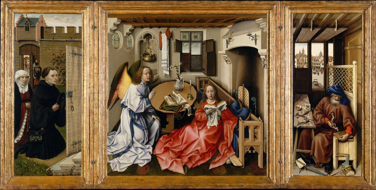 Retábulo da Anunciação Mérode, ca 1428-1432 de Robert Campin