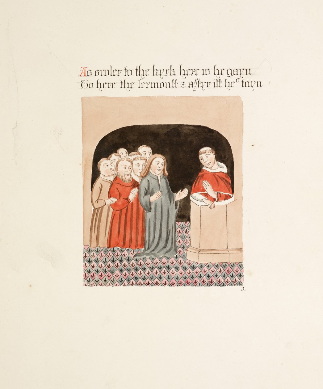Ms. New Coll 380, f35r. As antiguidades da Igreja Catedral de Santa Maria, Carlisle, desenhada por Robert Carlile, 1795 (caneta e tinta sobre papel) de Robert Carlile