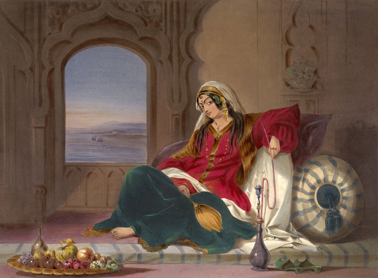 Kandahar Lady of Rank, envolvida em fumar, 1848 de Robert Carrick