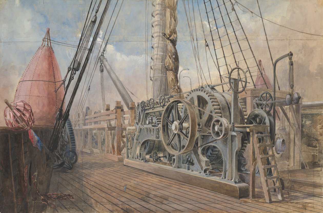 Deck do Great Eastern, Cable Trough, etc., 1866, 1865-66. de Robert Charles Dudley