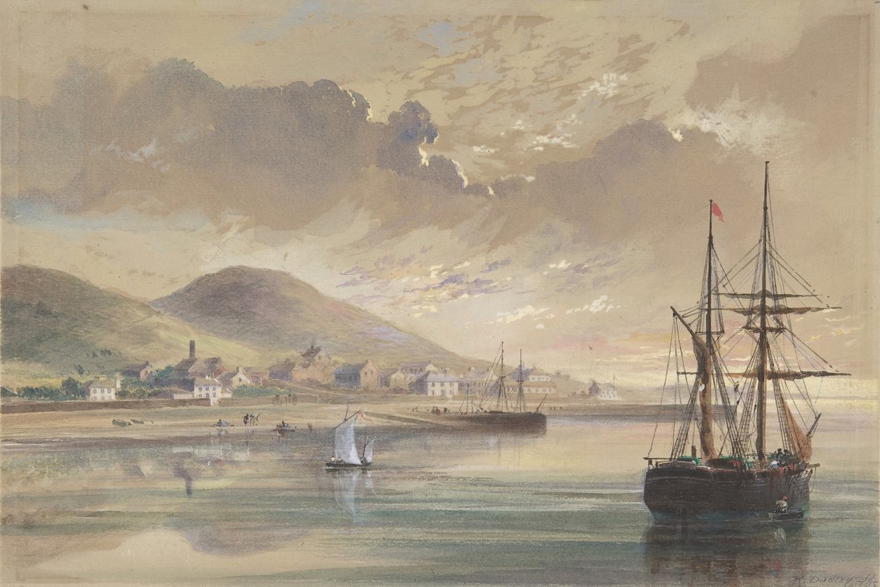 Valentia em 1857-1858 na época da colocação do antigo cabo, 1865. de Robert Charles Dudley