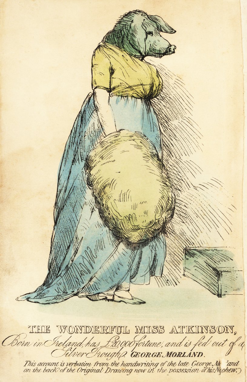 The Pig-Faced Lady, famosa em Londres por volta de 1815. de Robert Cooper