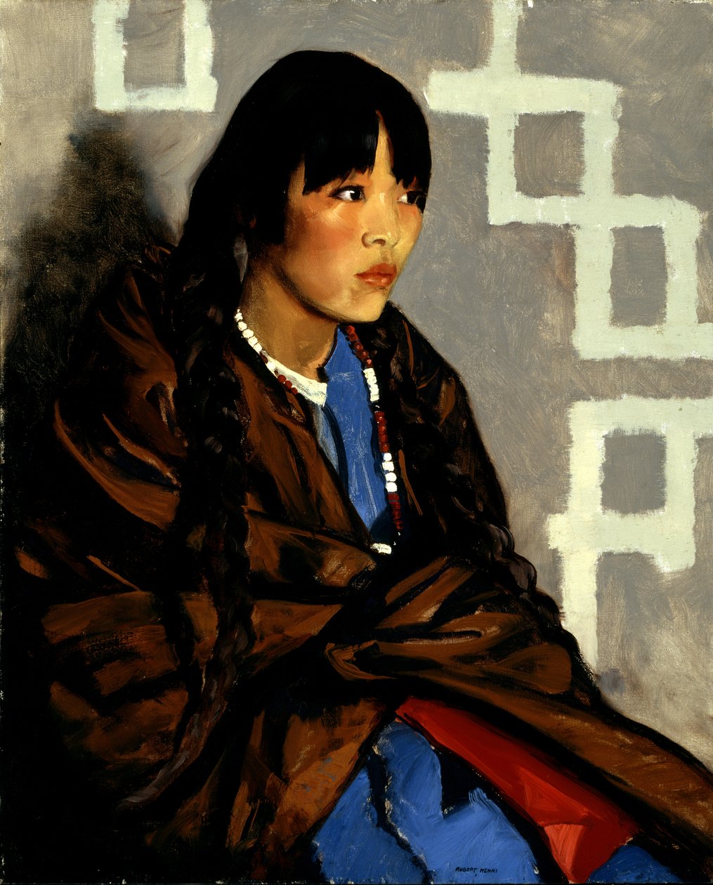 Indian Girl, ou Julianita, c.1917 (óleo sobre tela) de Robert Cozad Henri