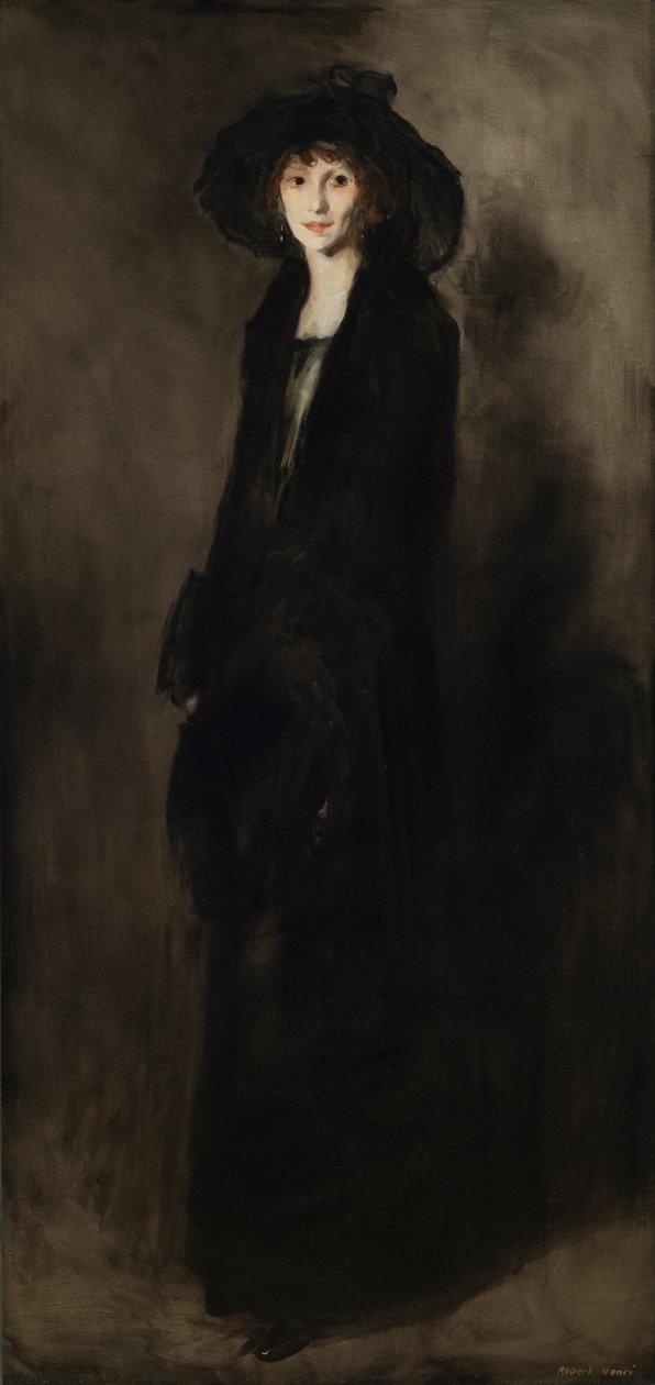 Senhora de veludo preto (Retrato de Eulabee Dix Becker) 1911 (Óleo sobre tela) de Robert Cozad Henri