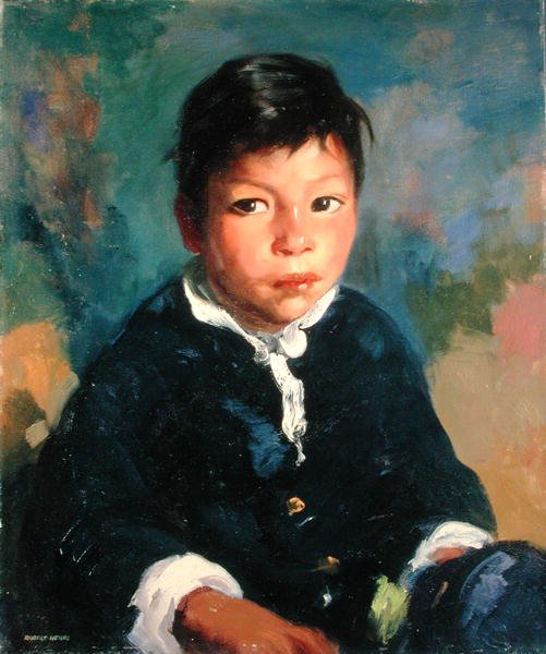 Little Half Breed (óleo sobre tela) de Robert Cozad Henri