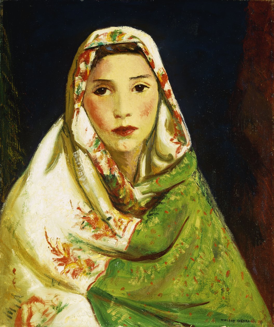 Menina mexicana com lenço oriental, 1916 de Robert Cozad Henri