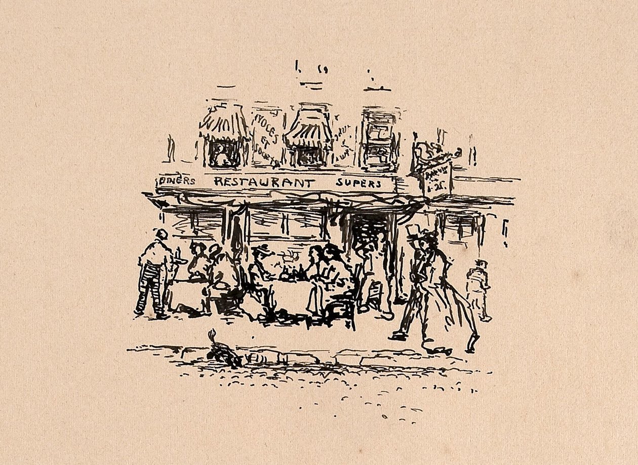 Onde jantamos no Bairro Latino, Paris, em 1896 de Robert Cozad Henri