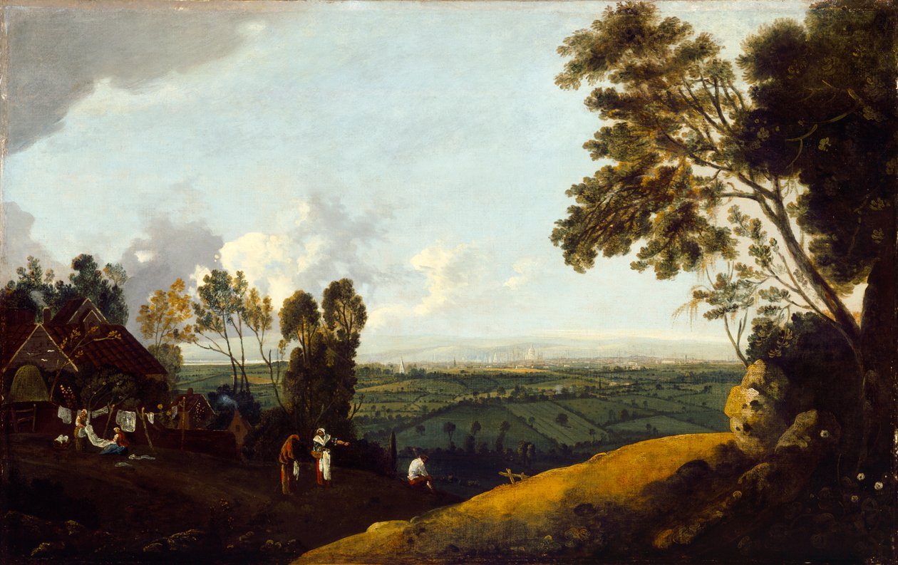 Vista de Londres a partir de Highgate, c.1775 (óleo sobre tela) de Robert Crone