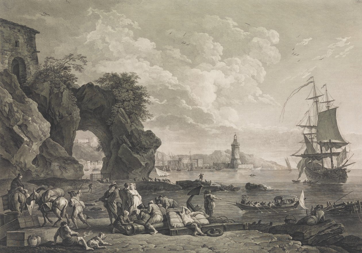 Vista de Pausilype perto de Nápoles, 1785. de Robert Daudet