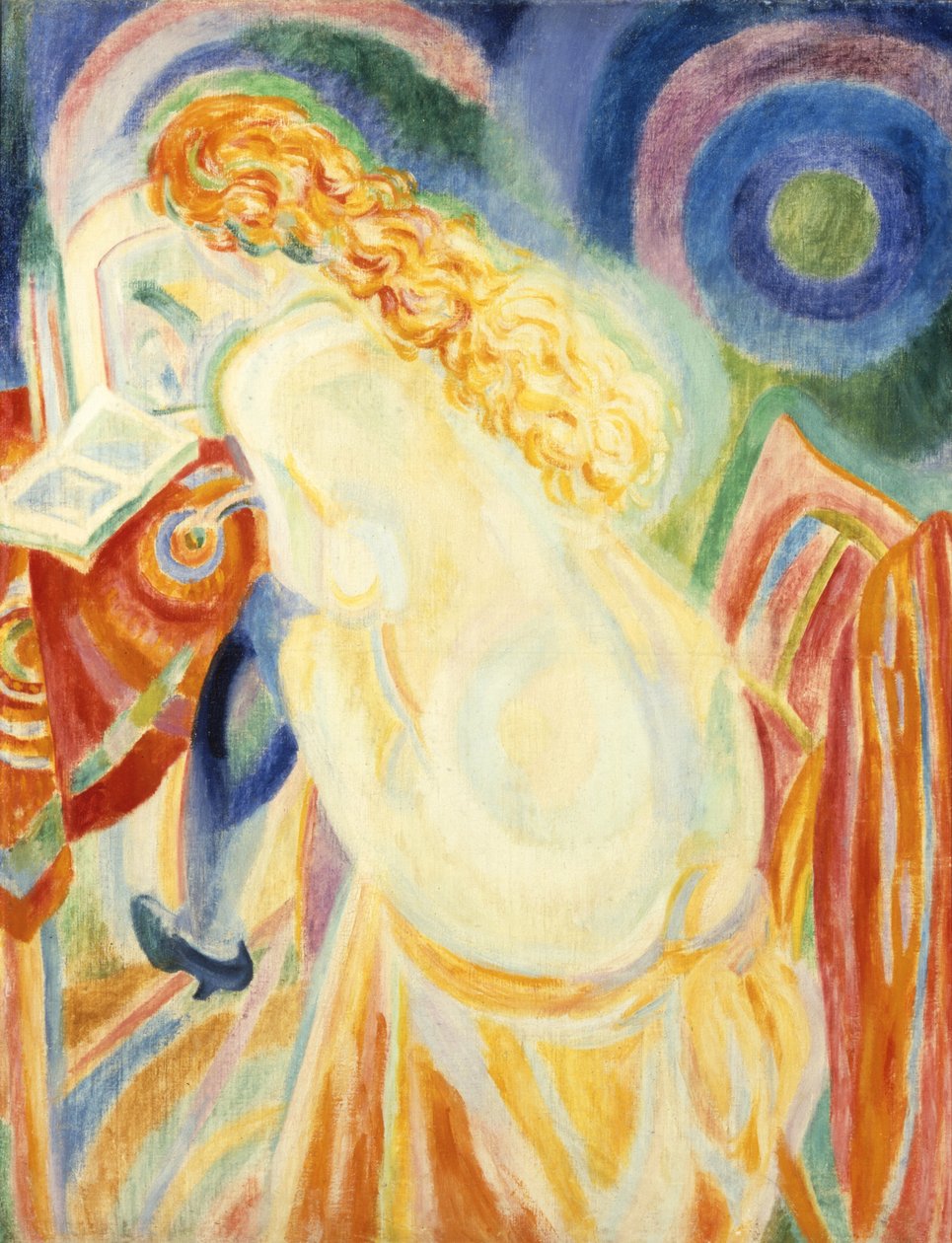 Nu feminino lendo de Robert Delaunay