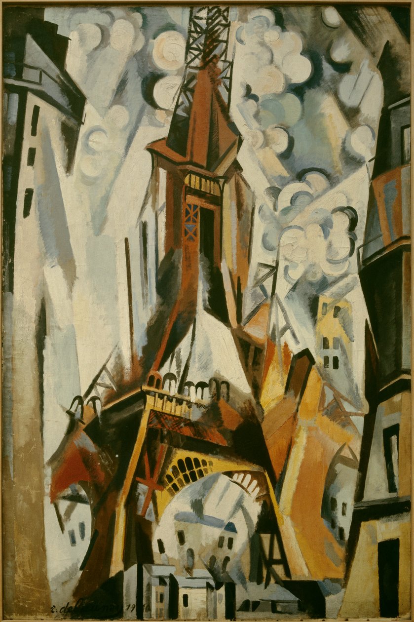 A Pintura da Torre Eiffel de Robert Delaunay (1885-1941) 1910. de Robert Delaunay
