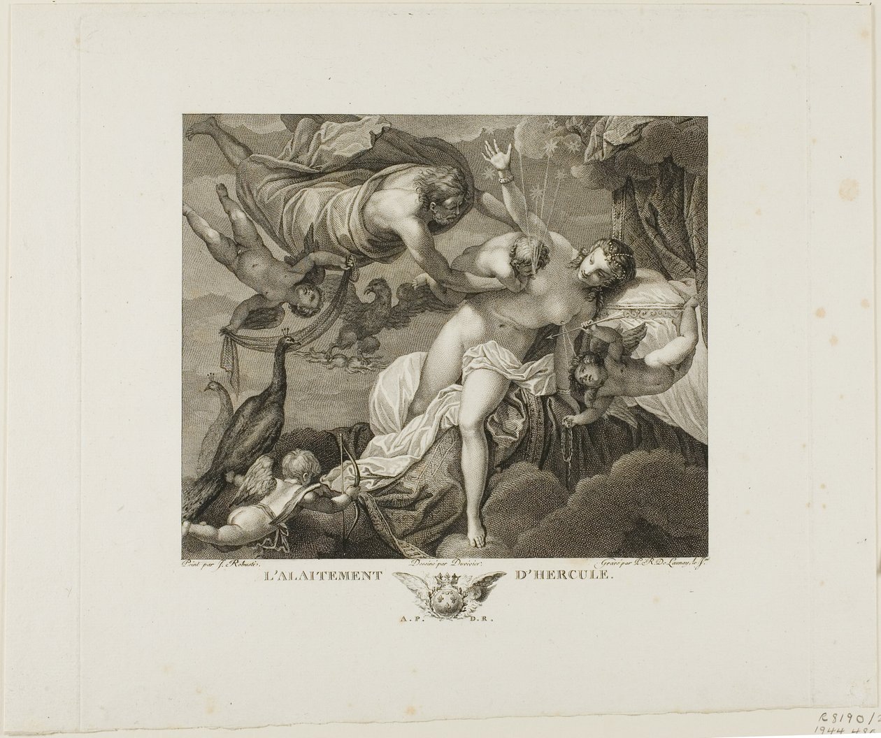 O Aleitamento de Hércules, prato dois de La Galerie du Palais Royal, volume II de Robert Delaunay