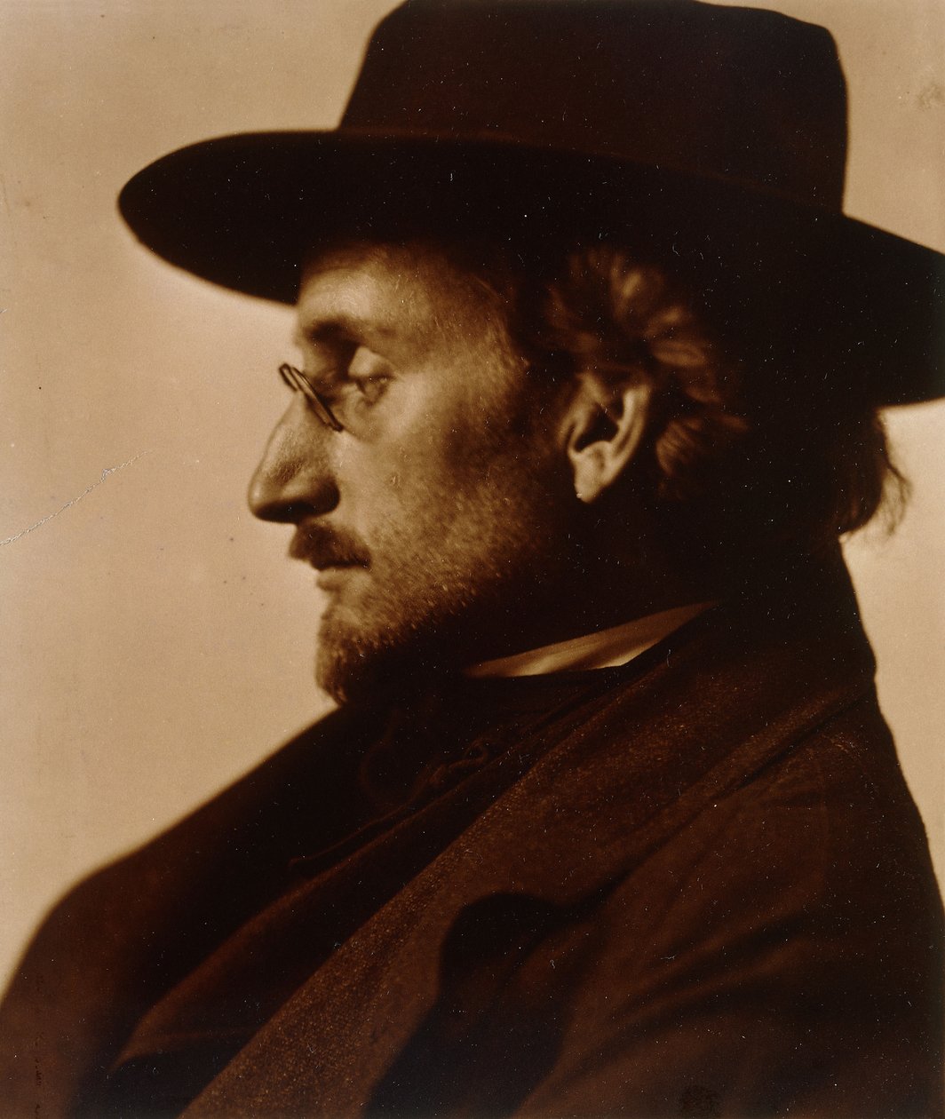 Retrato de Frederick Holland Day em Perfil, c.1900-1910 (impressão de prata gelatina tonificada) de Robert Demachy