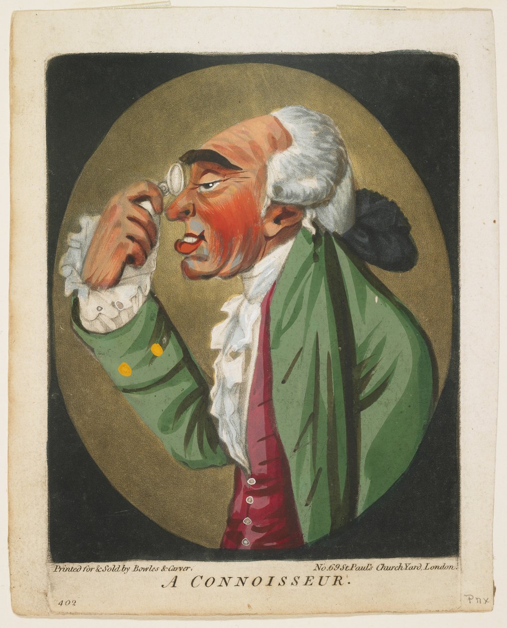 Um Connoisseur, de A Book of Heads, 1795 de Robert Dighton