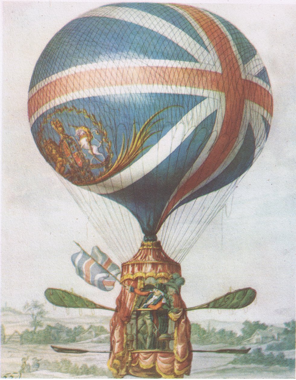 Lunardis Balloon, da British Adventure, publicado por Collins, 1947 de Robert Dighton