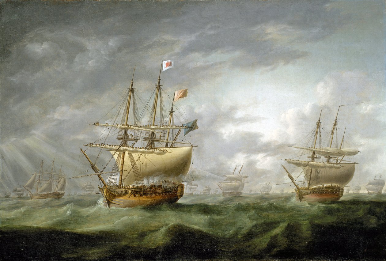 A perda do HMS "Ramillies" em setembro de 1782 de Robert Dodd