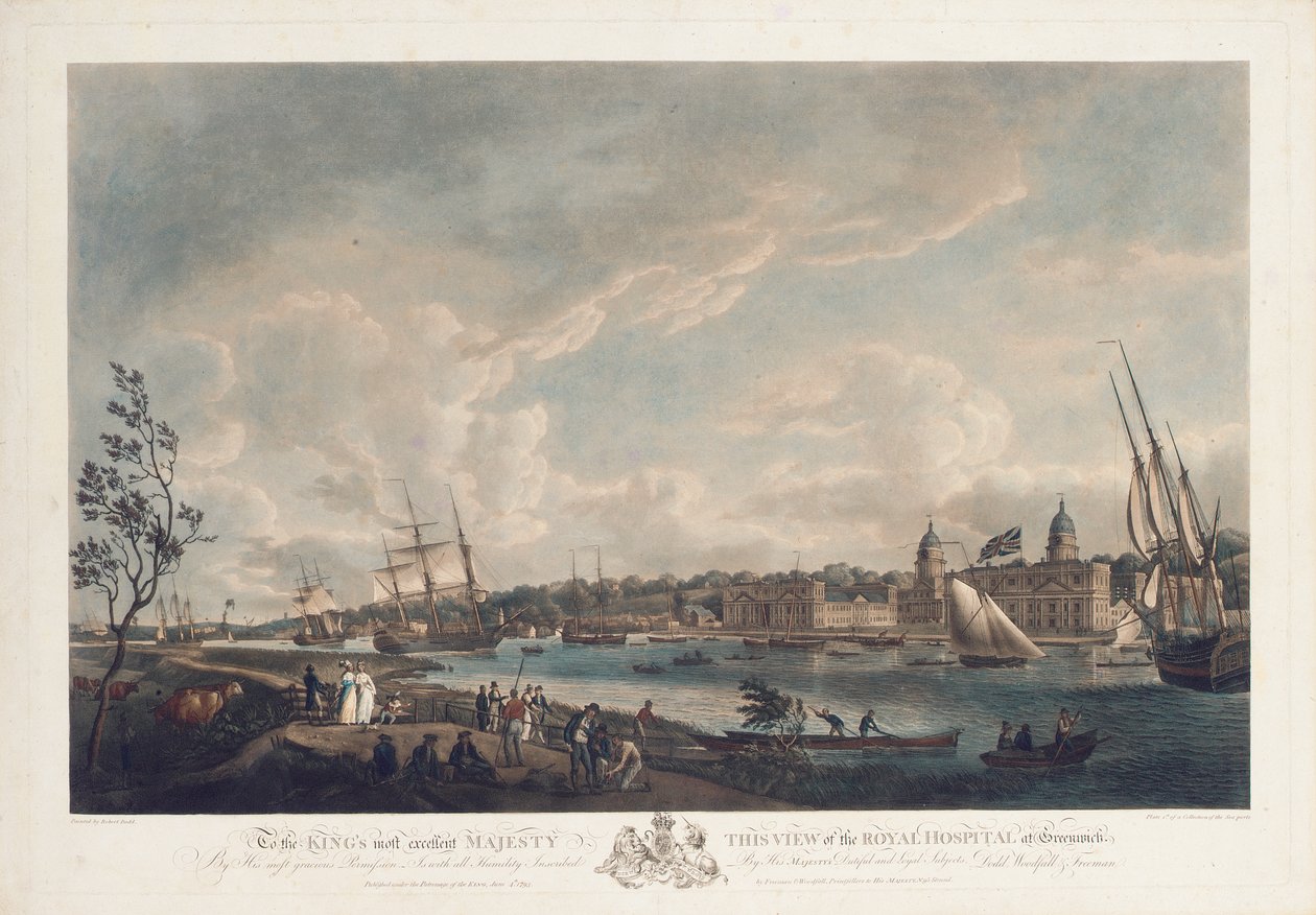 Vista do Royal Hospital em Greenwich, 1793 de Robert Dodd