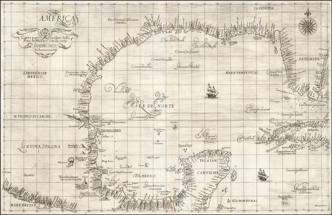 Mapa de 1646 do Golfo do México por Robert Dudley de Robert Dudley