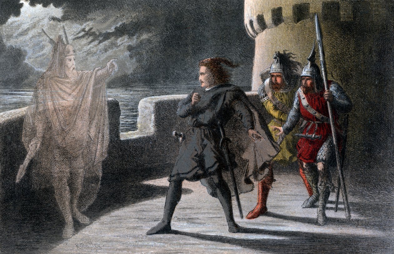 Uma cena de Macbeth, século XVII de Robert Dudley