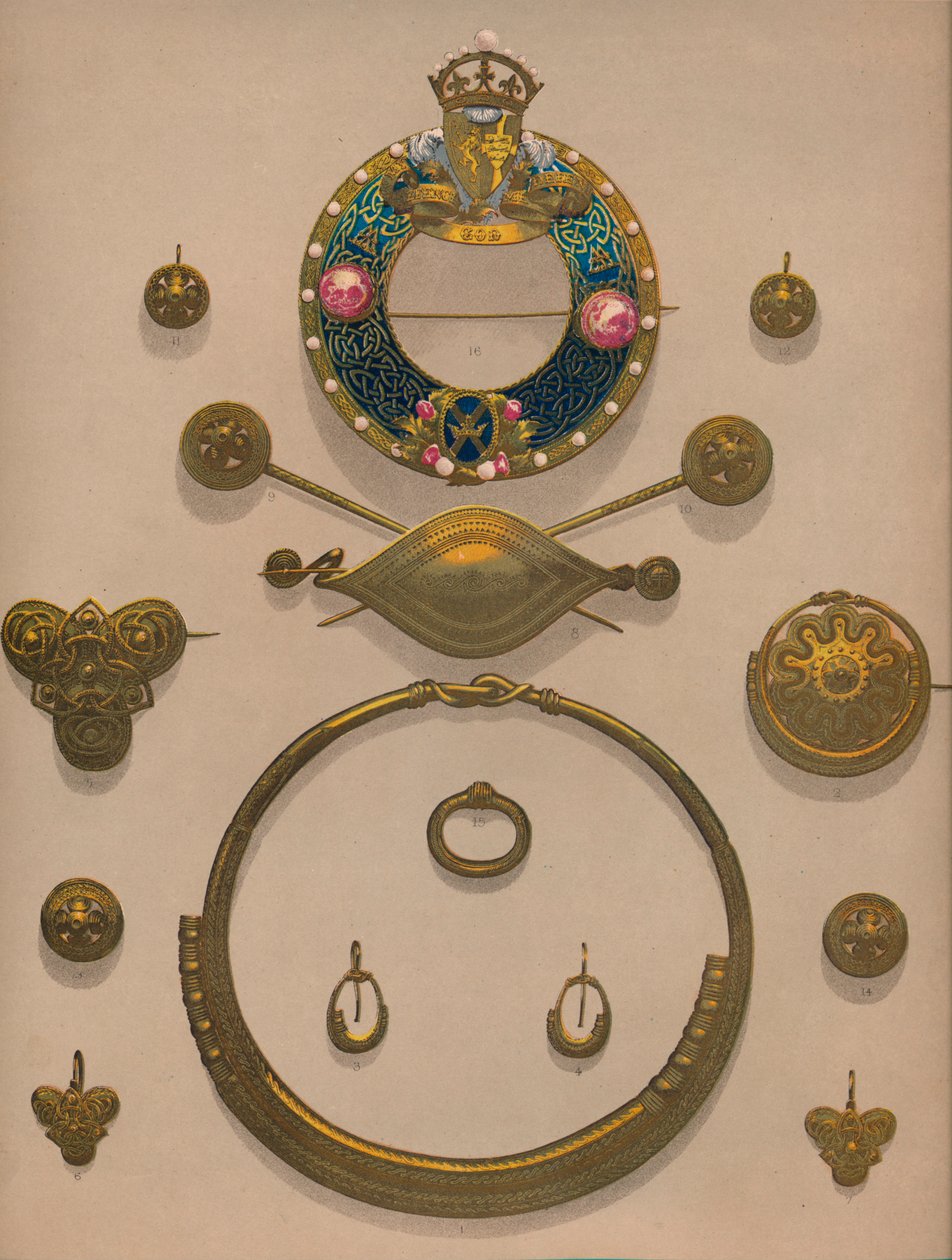 Ornamentos de ouro e broche, 1863. de Robert Dudley