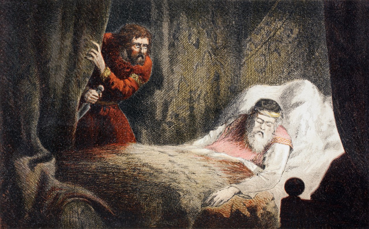 Macbeth prestes a assassinar o rei Duncan de Robert Dudley