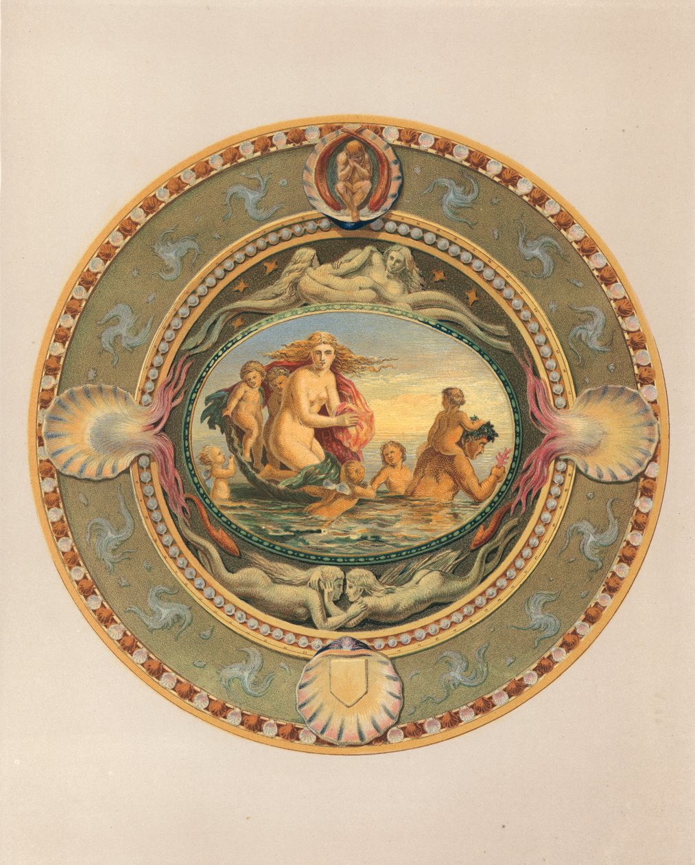 Plateau em faiança, oferecido pelo conde de Mount Edgecumbe (cromolitografia) de Robert Dudley
